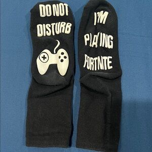 Black Fortnite Gaming Socks for Kids